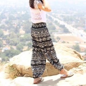 Women’s Harem Pants - Elephant Prints